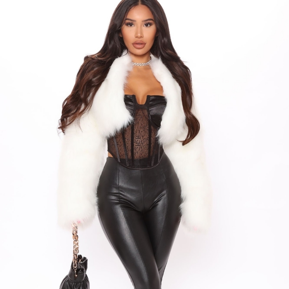 White Faux Fur Coat
